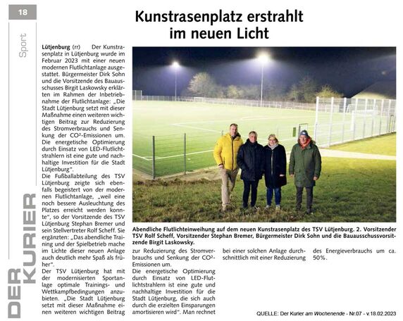 TSV-Luetjenburg - Flutlicht Sportplatz