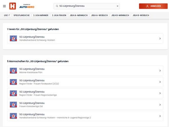 Spielplan handball.net